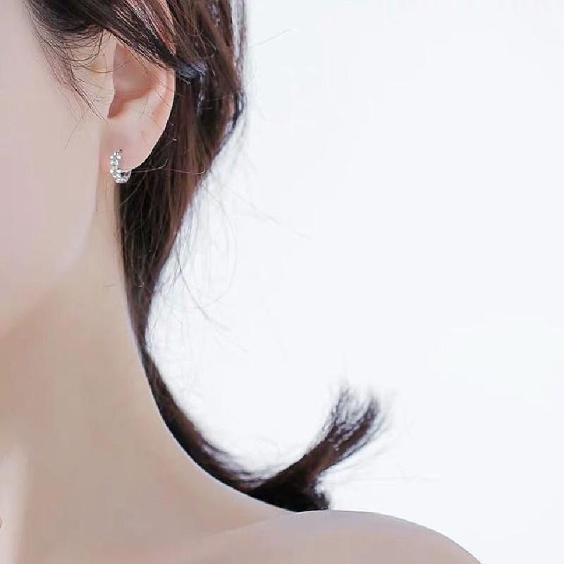 Bông tai bạc kiểu dáng hoa 3 cánh phong cách Hàn Quốc ANTA Jewelry ATJ9008