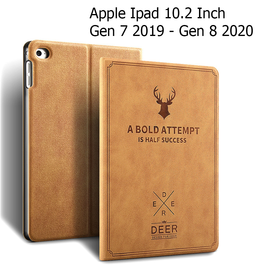 Bao Da Cover Dành Cho Apple Ipad 10.2 Inch 2019 Vân Da Tuần Lộc