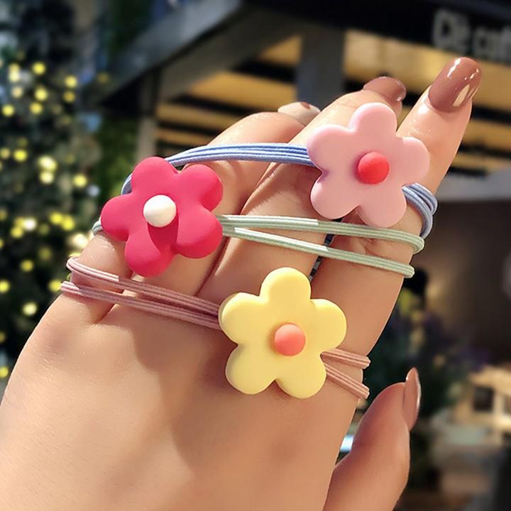 Set 5 Chun buộc tóc cá tính nhiều màu, dây thun buộc tóc nữ Hàn Quốc đẹp kute CT1