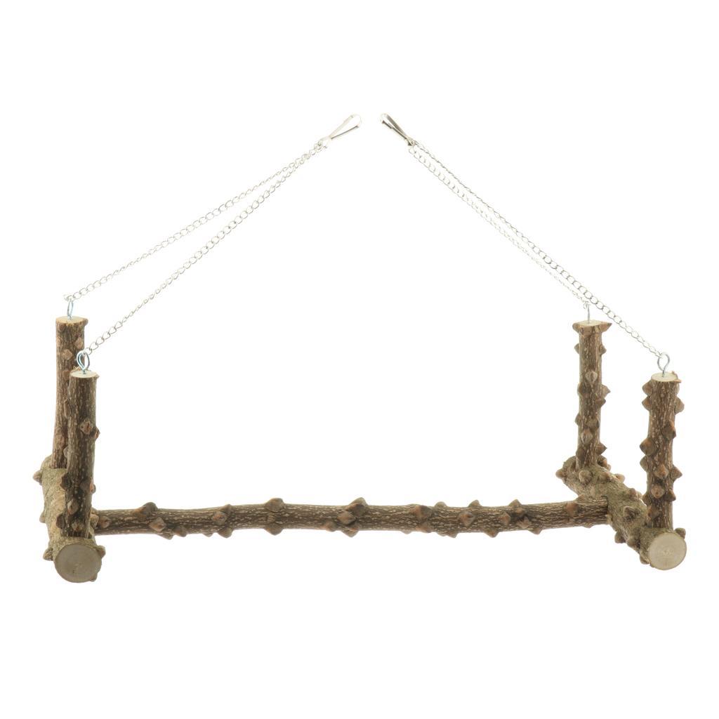 Bird Cage Parrot Large Wooden Swing Stand Parrot Bird Perch Stand