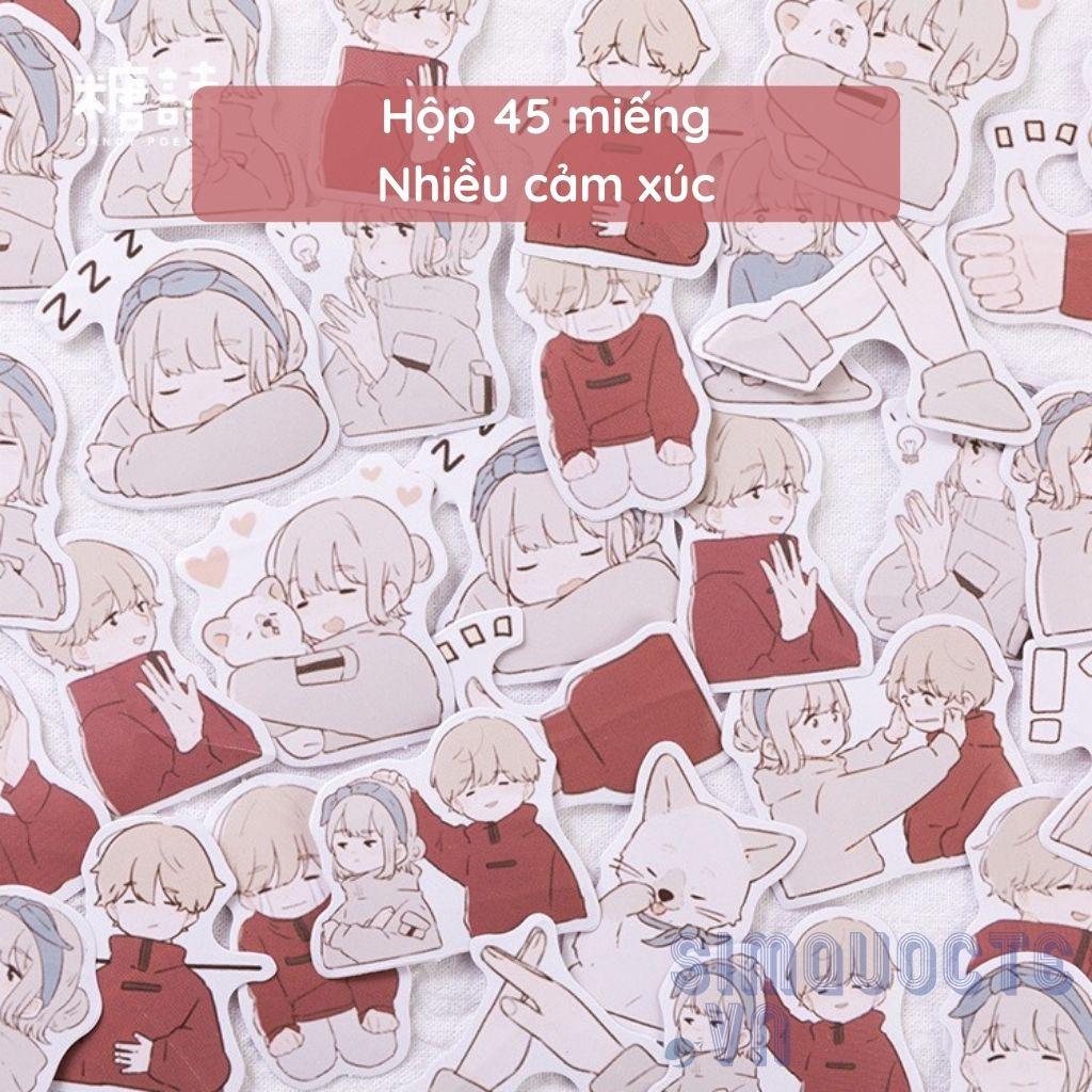 Bộ nhãn dán sticker cặp đôi crush anime ST16