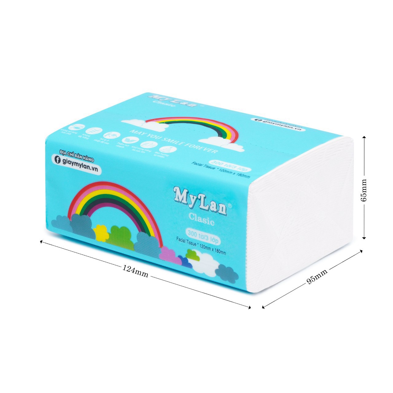 Thùng 30 gói giấy ăn cầu vồng MyLan