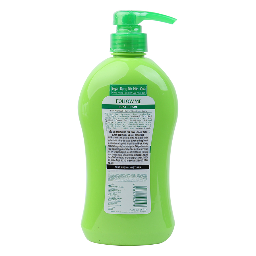 Dầu Gội Trà Xanh Follow Me Green Tea Scalp Care Shampoo (750ml)