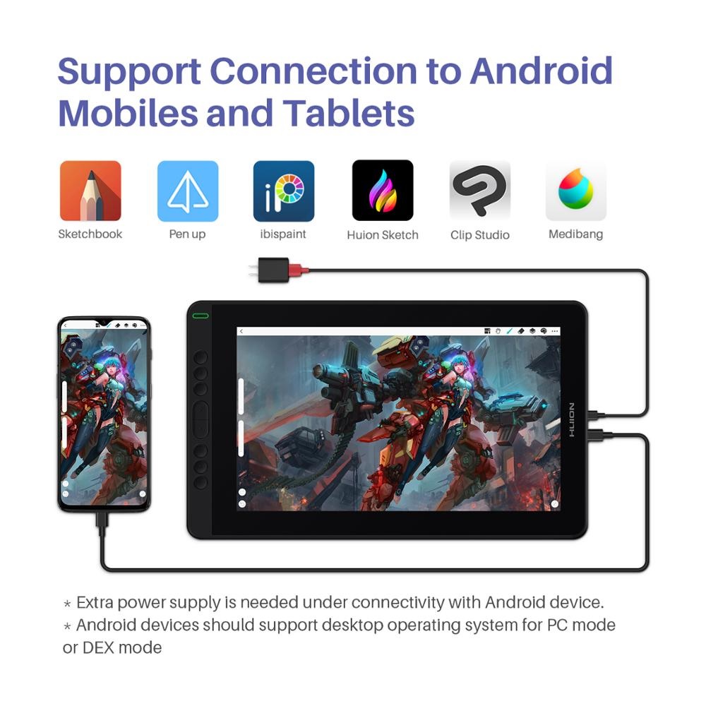 Bảng Vẽ Điện Tử Màn Hình LCD 13inch HUION Kamvas 13 - BẢN NÂNG CẤP - Hàng Chính Hãng