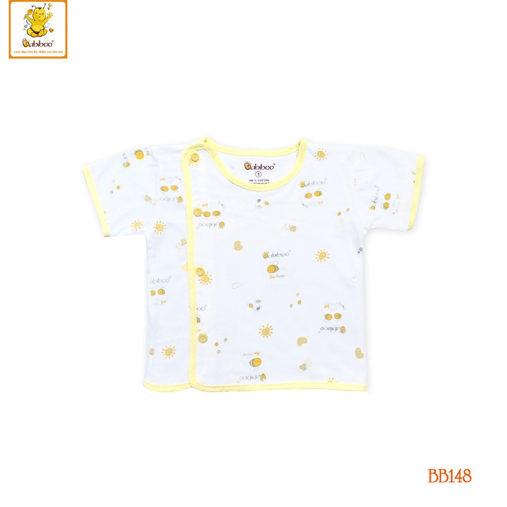 Áo sơ sinh Bác sĩ tay ngắn in hình cute 100% cotton - B148 - Xanh dương