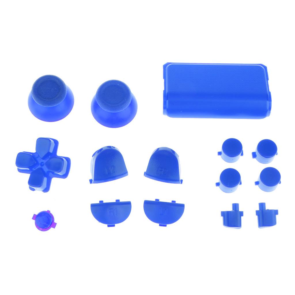 Full Buttons for PS4 Controller, Thumbsticks Analog Grip + ABXY + D-pad + L1 R1 L2 R2 Buttons for Playstation 4 DualShock 4 PS4 Controller - Blue