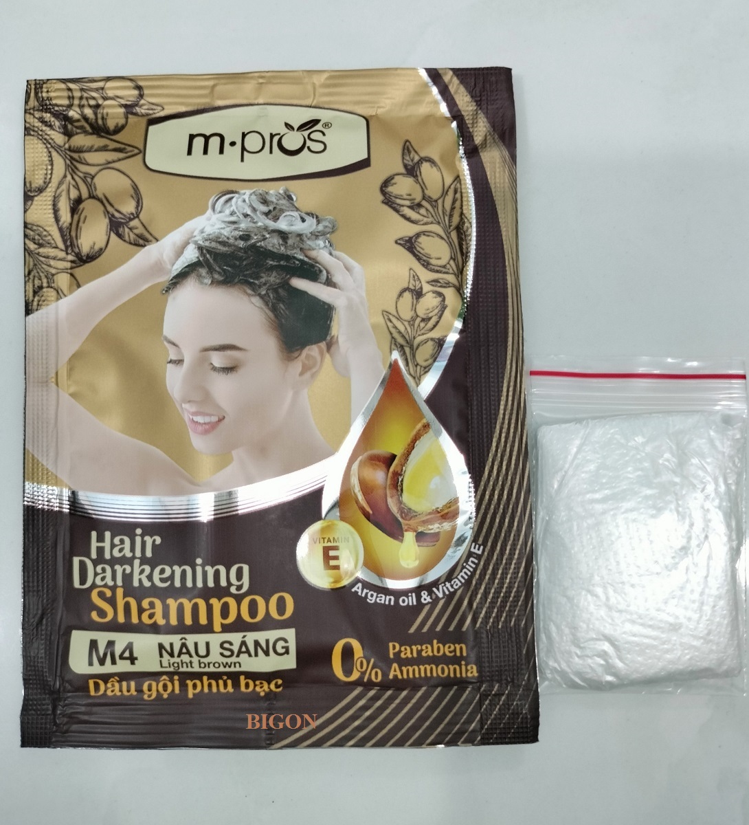[Đủ Màu] Dầu Gội Nhuộm Tóc  Đen &amp; Nâu Phủ Bạc Siêu Dưỡng M.PROS Gói 25ml