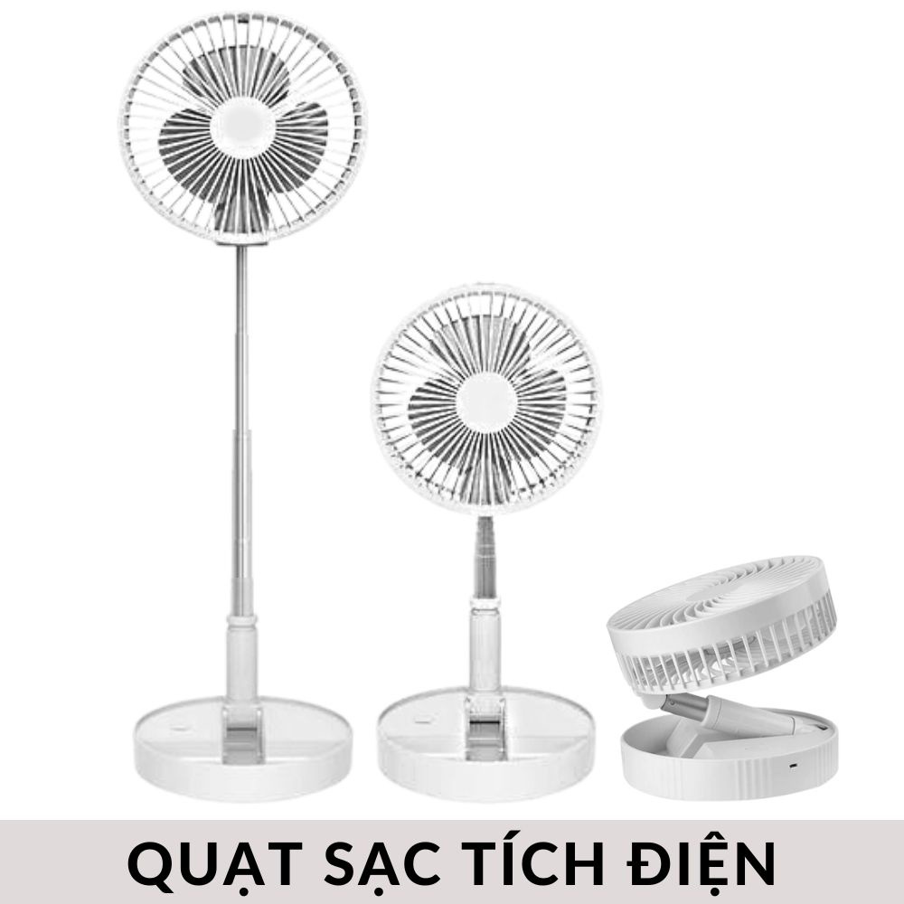 Quạt sạc tích điện để bàn gấp gọn và điều chỉnh độ cao 95cm mã 