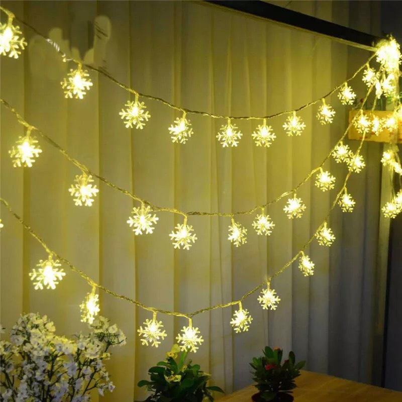 Dây Đèn Nháy Bông Tuyết Trang Trí Giáng Sinh, Sự Kiện- Đèn Trang Trí Mẫu BT-001
