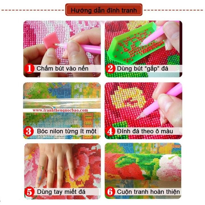 Tranh đính đá mã đáo thành công VS420 - 120 x 60 cm - chưa đính