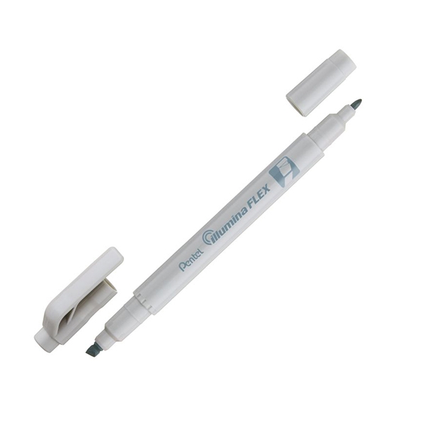 Bút Dạ Quang 2 Đầu Pastel Pentel-SLW11P-N - Pastel Grey - Xám