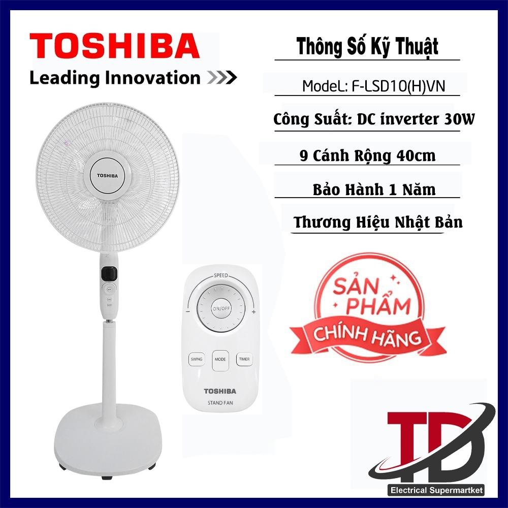 Quạt Đứng Toshiba F-LSD30(W)VN, 9 cánh Động Cơ DC inverter 26 Tốc Độ Gió, Hàng Chính Hãng