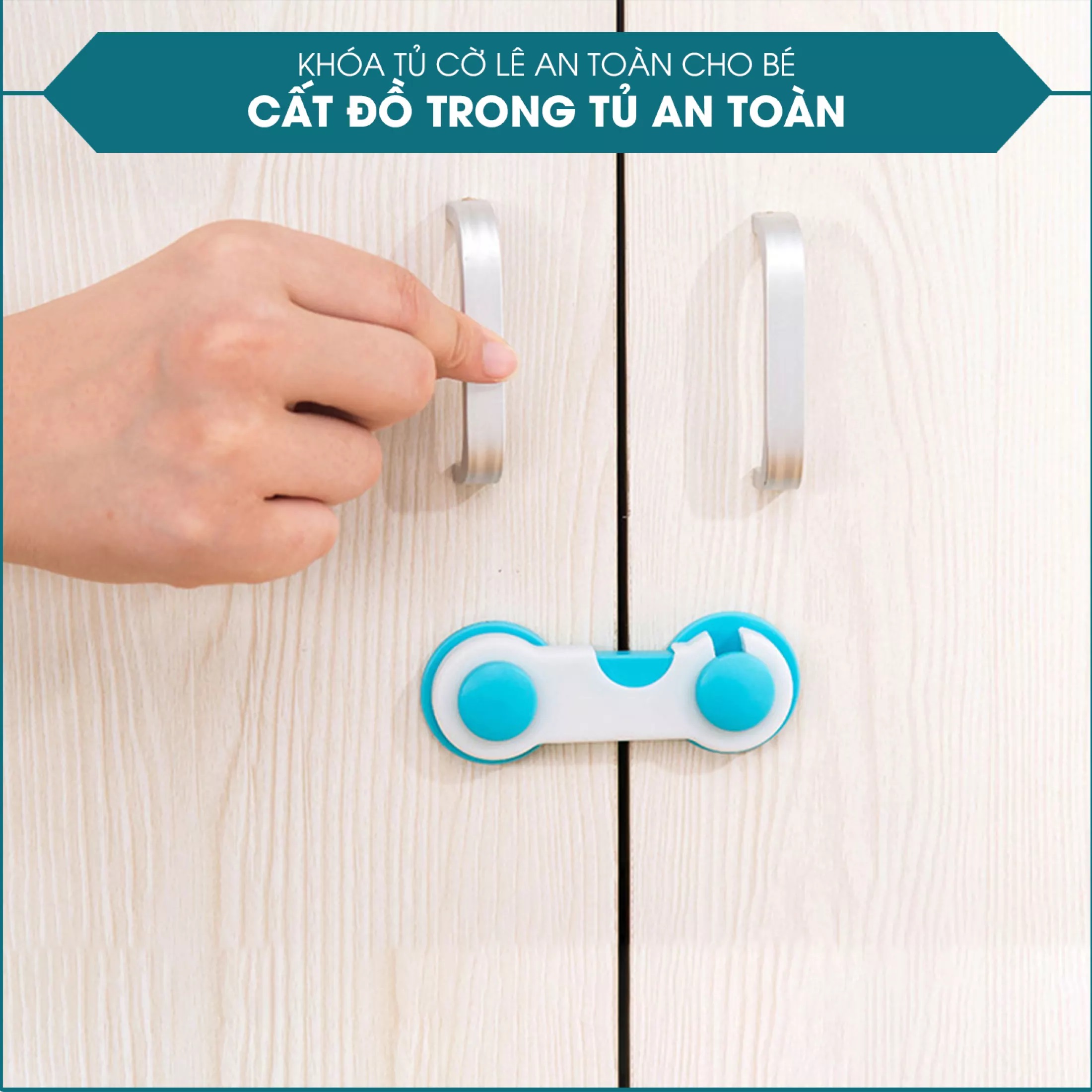 Combo 4 Khóa tủ lạnh, chốt an toàn tủ lạnh, ngăn kéo, tủ đồ. Khóa cửa tủ an toàn cho bé. Chất liệu nhựa cao cấp. KHOANGAN001