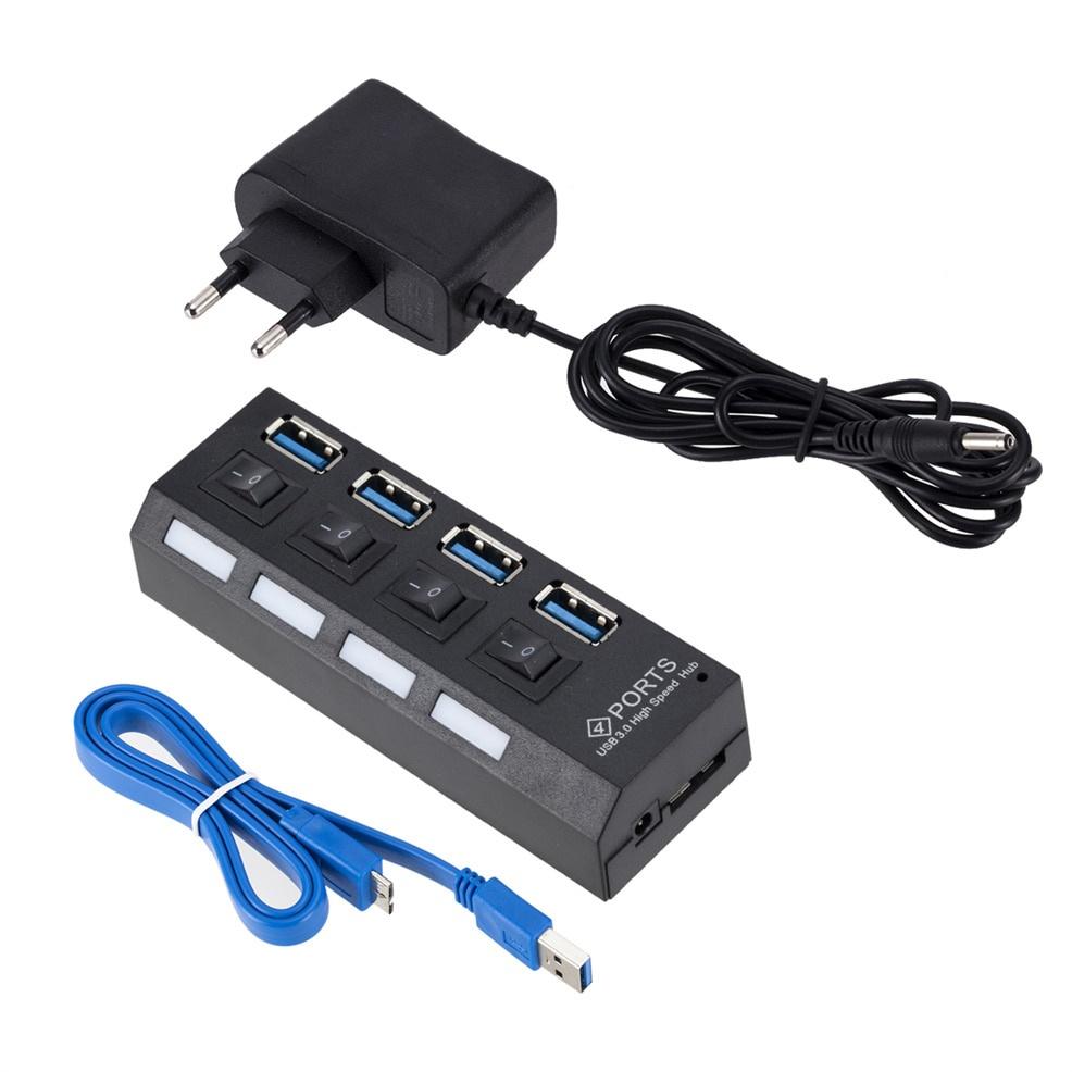 4 Port USB HUB Multi USB 3.0 Splitter 5.0Gbps High Speed Converter Adapter with on/off Switch For MacBook PC Notebook