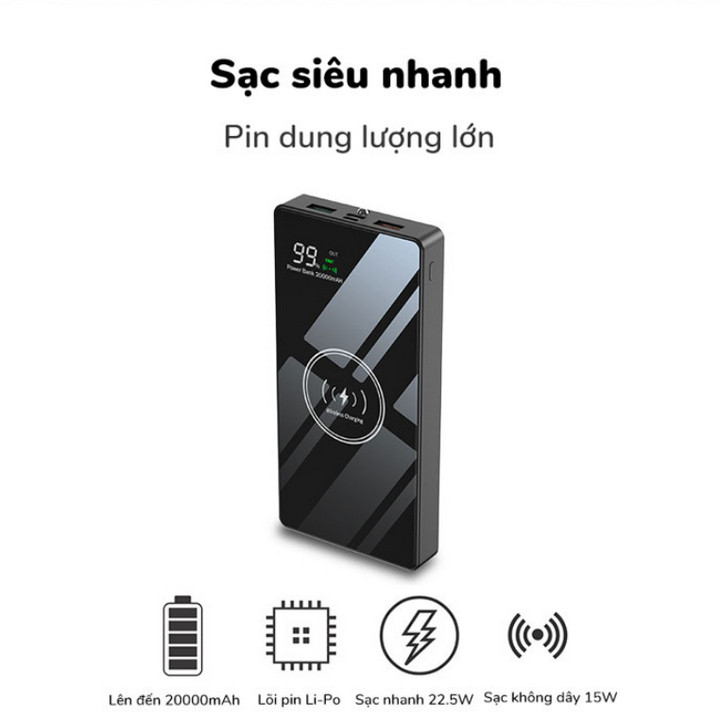 Pin dự phòng sạc nhanh không dây Magic Geek 22.5W - Home and Garden