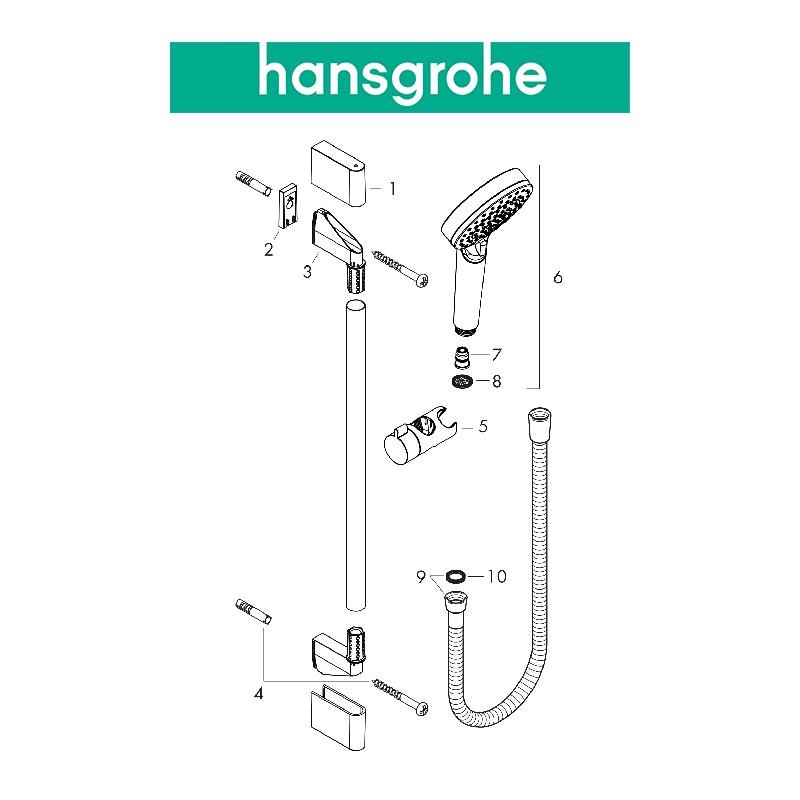 Tay sen kèm thanh trượt HANSGROHE Vernis Blend 100 26275