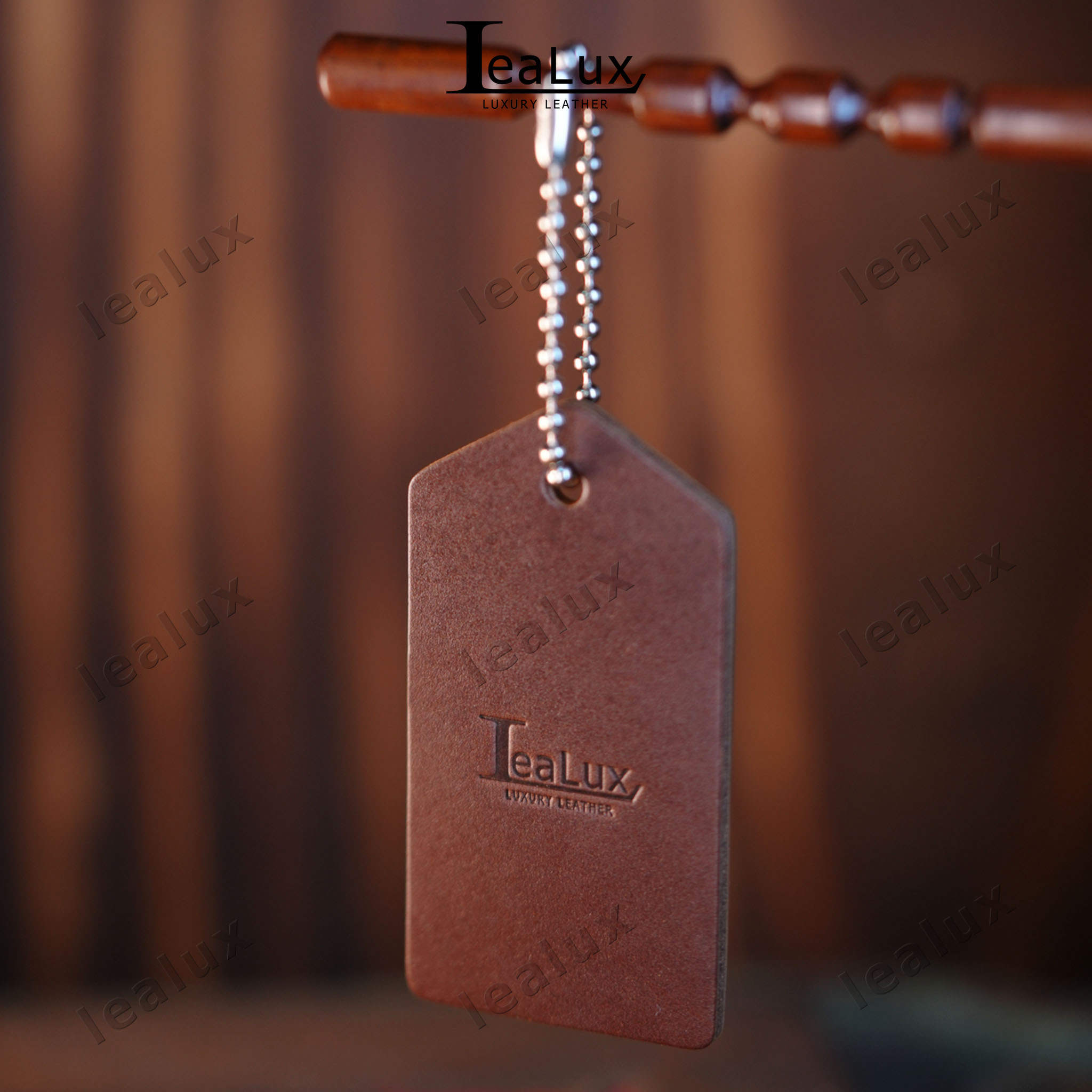 Móc Khoá Tag Da Thật LEALUX Keychain Tag