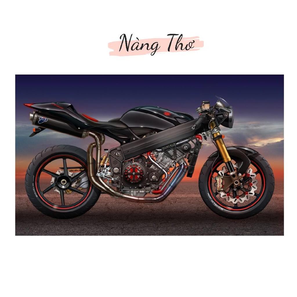 HÌNH XE MOTO NHIỀU KÍCH THƯỚC DÁN TƯỜNG_DECAL VIP