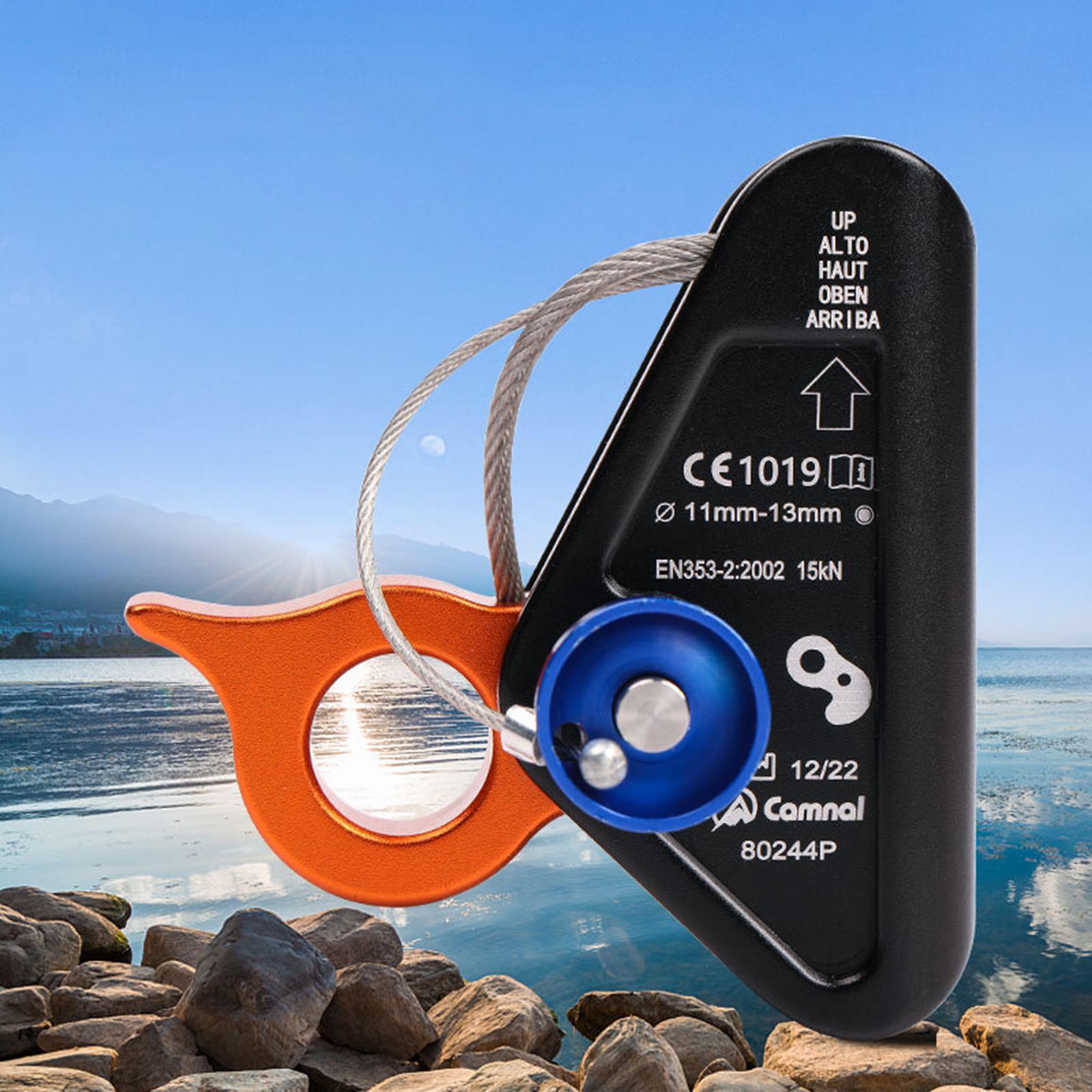 Rope Grab Ascender, Fall Protection Belay Device Adjuster Rope Clamp for 11-13mm Ropes for Outdoor Rock Climbing Tree Arborist