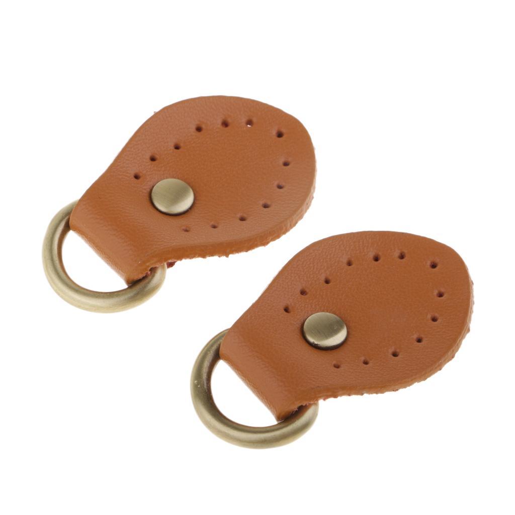 2-7pack 2pcs PU Leather Handle Snap Buckles for Handbag Making Accessories Brown