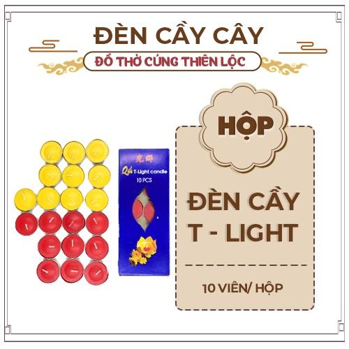 Đèn Cầy Tea Light Đế Thiếc Cháy Lâu Đồ Thờ Cúng Thiên Lộc - Hộp 10 Viên Thiếc