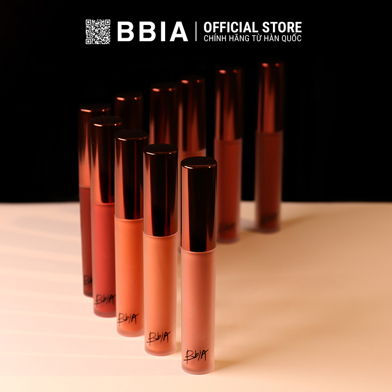 Son kem lì Bbia Last Velvet Lip Tint - 24 Trendy Note 5g (màu hồng đất ánh cam nhẹ)