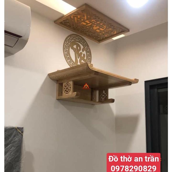 Bàn thờ gỗ sồi 81 cm kèm chắn khói