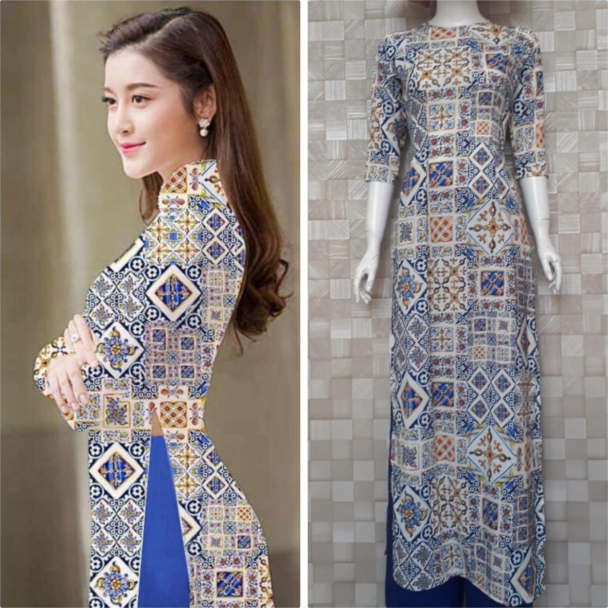 BỘ ÁO DÀI CÔ BA SÀI GÒN HÀNG THIẾT KẾ KÈM QUẦN- NT2057