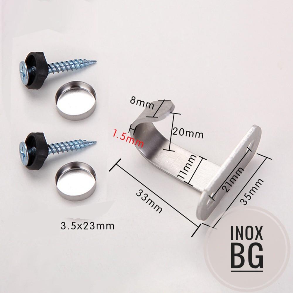 SET 2/5/10 Móc Treo Đồ Hình Chữ J, Lắp Ngược Đáy Tủ Bằng INOX Tiện Dụng