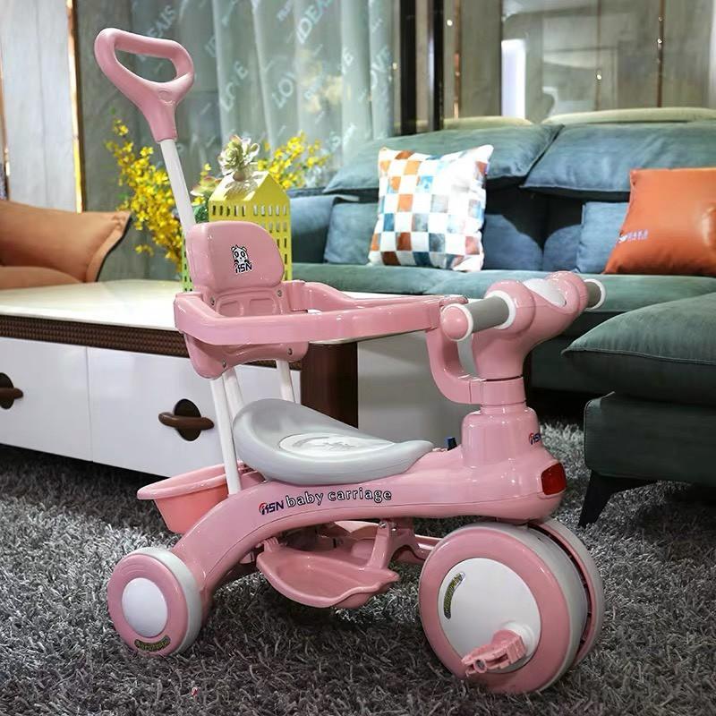 Xe đẩy đi bộ xe đạp 3 bánh 618 có cần đẩy phát nhạc cho bé