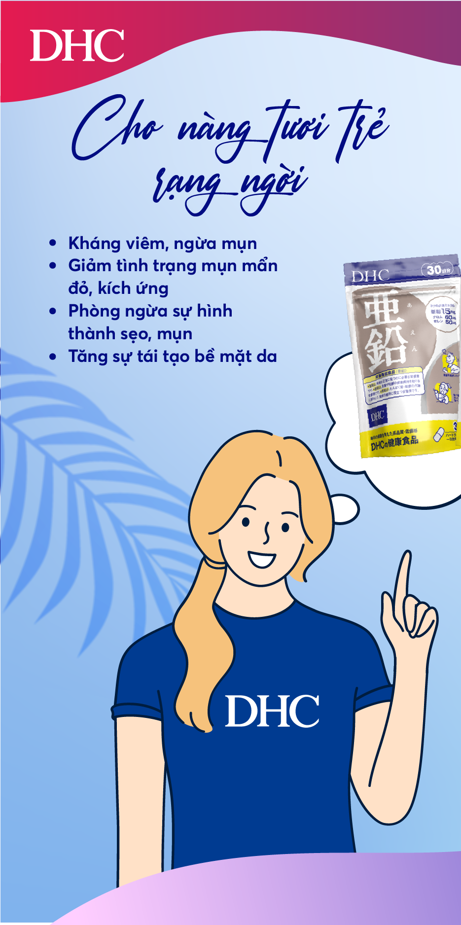 Kẽm Zinc DHC Nhật giảm mụn nội tiết, duy trì sức khỏe của da, tăng vị giác ngon miệng, tăng cường sinh lực phái mạnh - OZ Slim Store