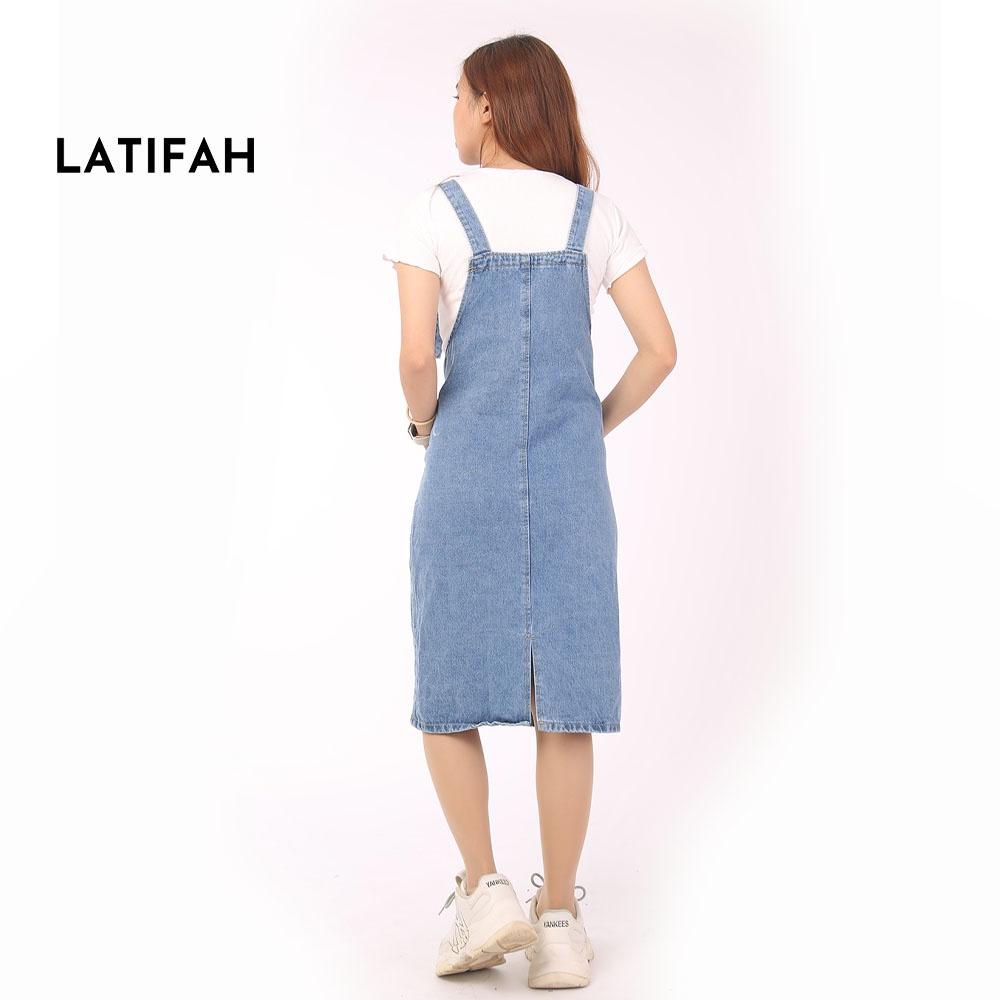 Yếm váy jean LATIFAH form dài có nắp YJ011 phong cách hàn quốc