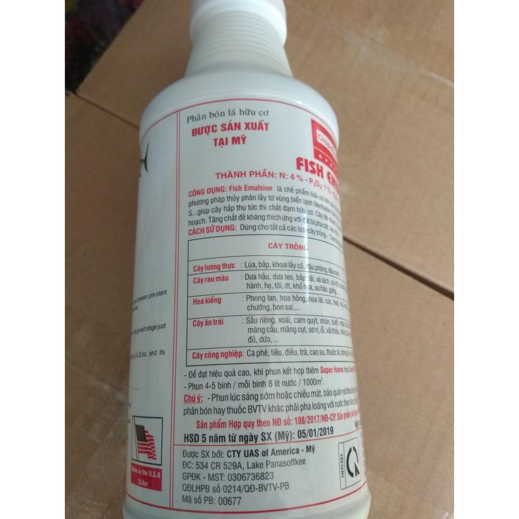 Phân hữu cơ đa lượng đạm cá cô đặc FISH EMULSION - Chai 1 lít
