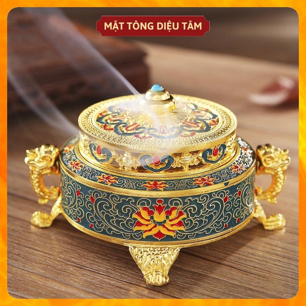 Lư xông trầm hương hình bát bảo cát tường cao cấp thay lư điện đồ thờ cúng ban thờ gia tiên