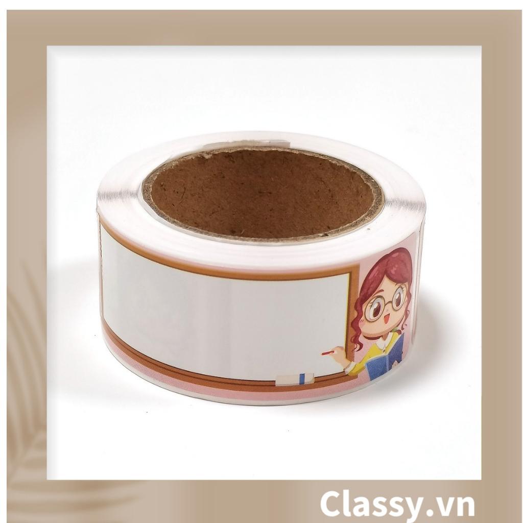120 miếng Nhãn dán hộp sticker Kích thước 2.5 X 7.5 CM giấy C bóng họa tiết vintage dùng để trang trí, niêm phong Q1703