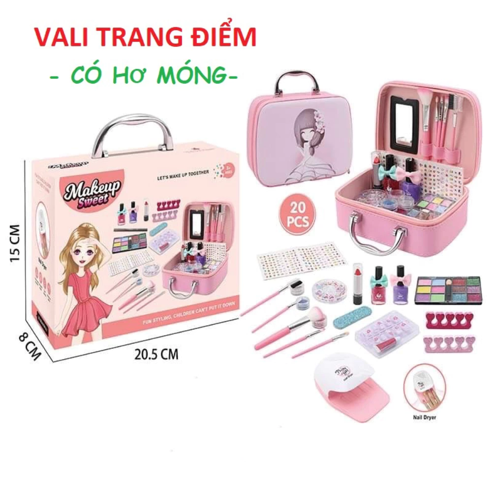 Đồ Chơi Bộ Trang Điểm Trẻ Em Vali Trang Điểm An Toàn Và Không Độc Hại, Đồ Chơi Cho Bé Gái