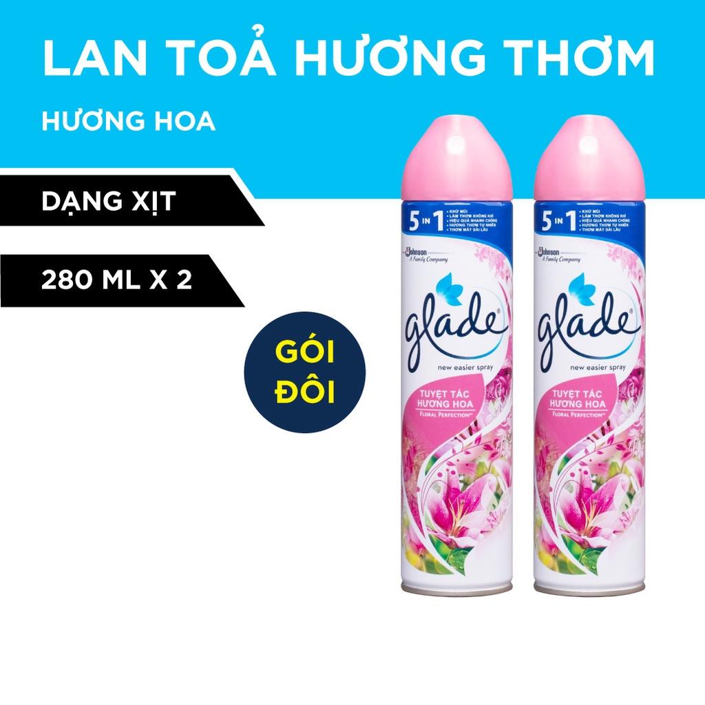 Bộ đôi GLADE Xịt thơm phòng Hương Cỏ Hoa 280ml x2