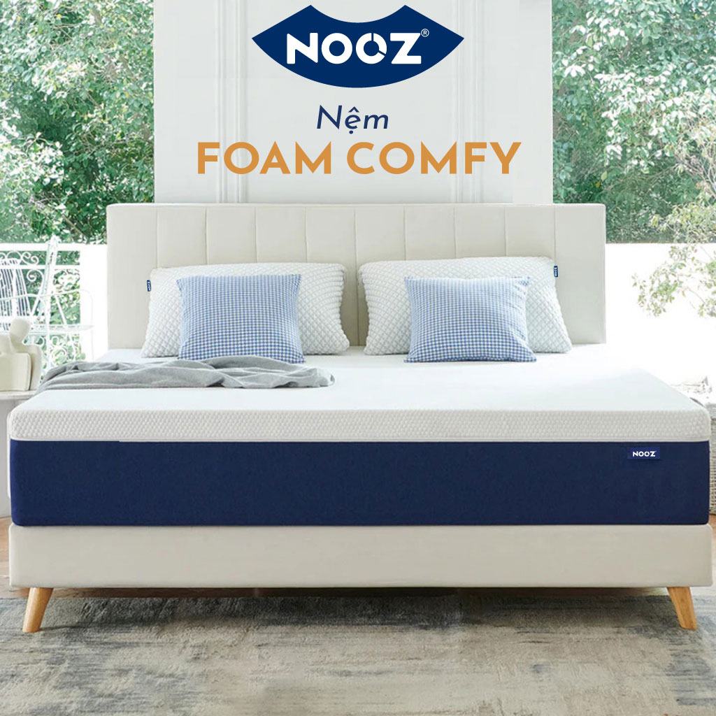 Nệm Foam Comfy 25cm NOOZ Home Goods Mattress Tiêu Chuẩn CertiPUR-US Ruột Đệm Cao Su Non Hỗ Trợ Nâng Đỡ Vỏ Đệm Tencel