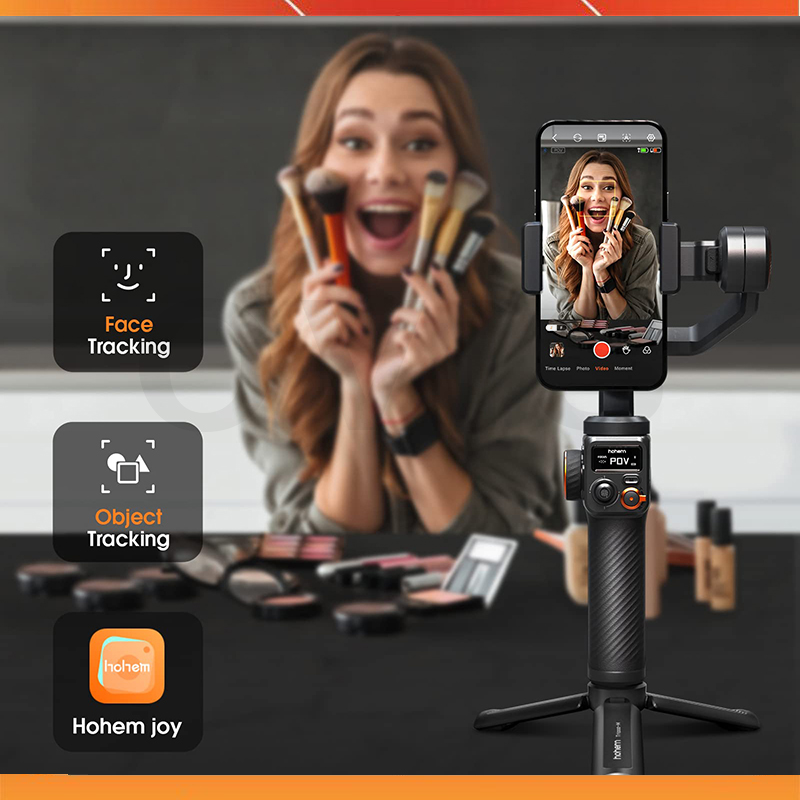 Hohem Isteady M6/M6 KIT - Gimbal Tay Cầm Chống Rung Cho Smartphone, Tích Hợp Cảm Biến AI Xoay 360 độ kèm đèn LED chiếu sáng - Hàng chính hãng - Bảo hành 12 tháng