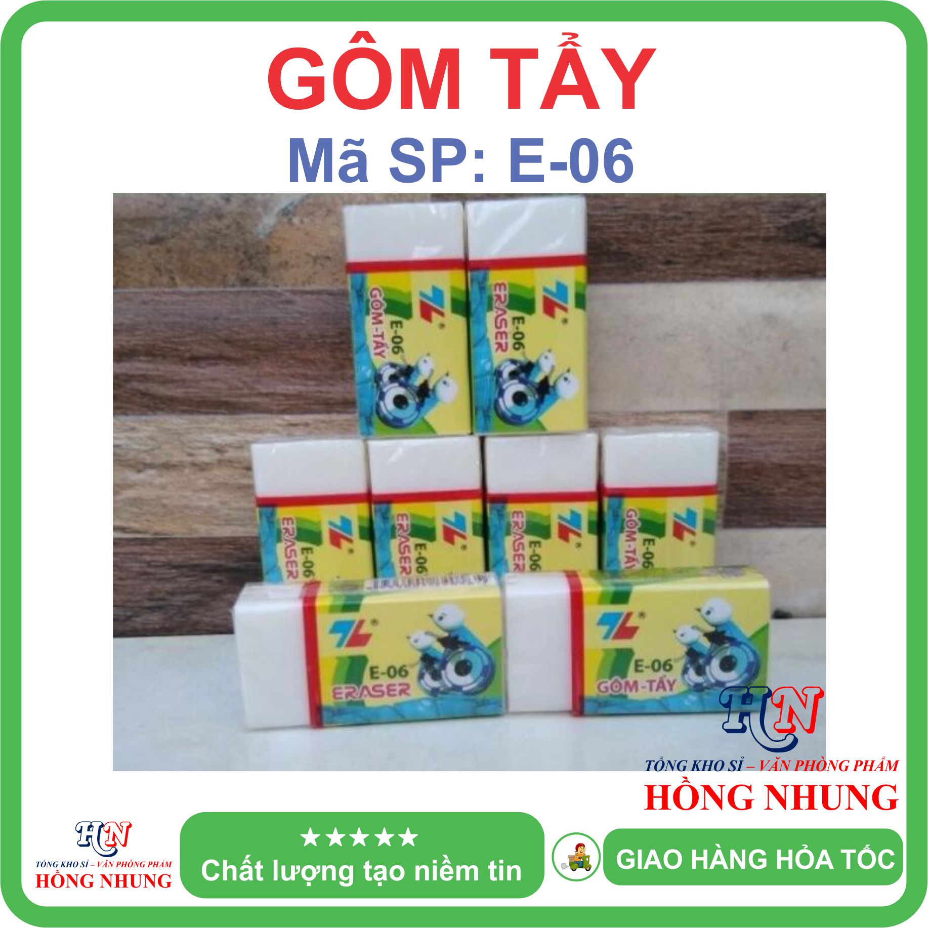 [SALE] Gôm Tẩy E-06 / TP-E09 - Màu Sắc Dễ Thương, An toàn cho bé, Giúp các bé ham học