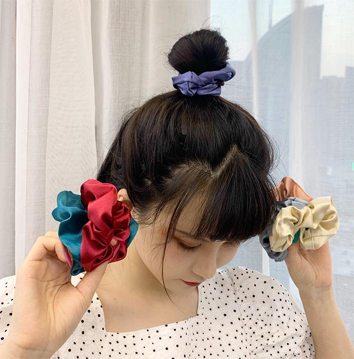 Scrunchies dây cột tóc lụa đơn sắc