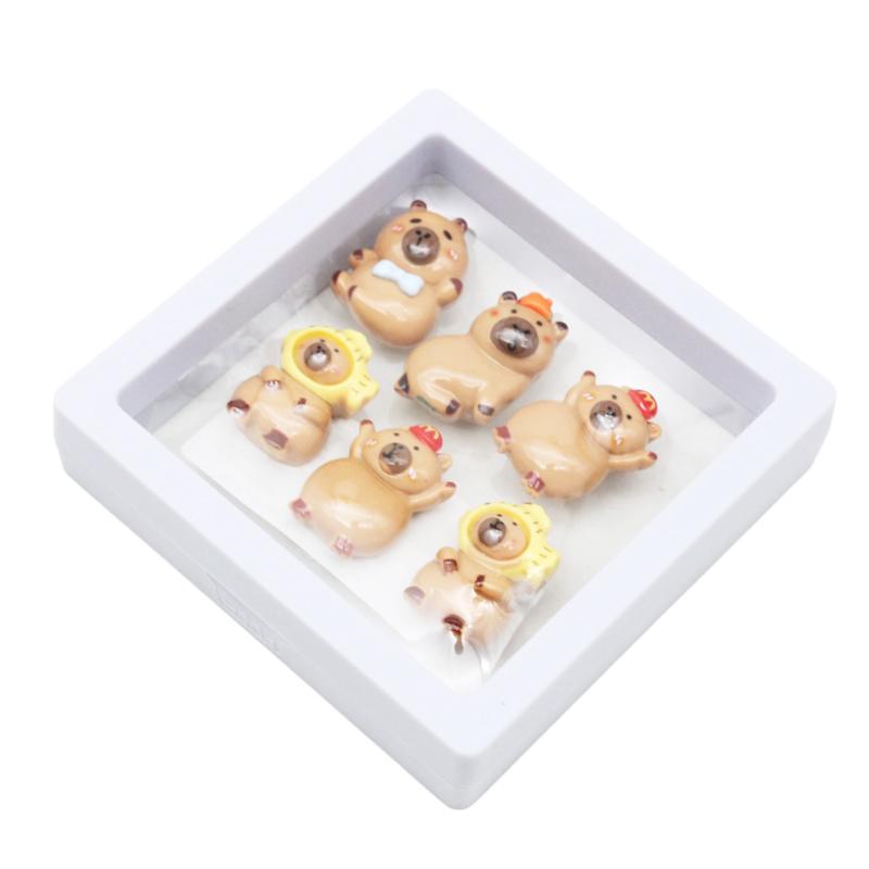 Bộ 6 Nhãn Dán 3D Capybara Vui Nhộn