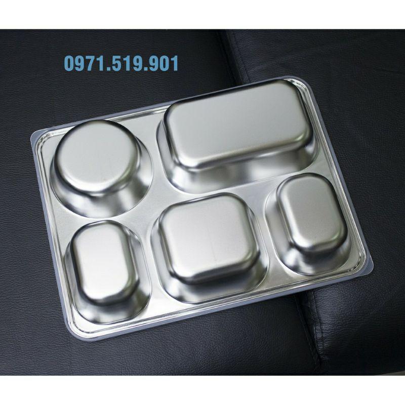 Khay Đựng Cơm Văn Phòng Inox Cao Cấp Có Nắp Đậy Tiện Dụng