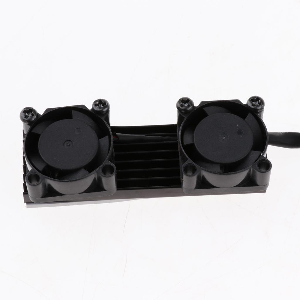 M.2 SSD NVMe 2280 3 Pin Dual Active Heatsink Cooler Radiator Fin Black