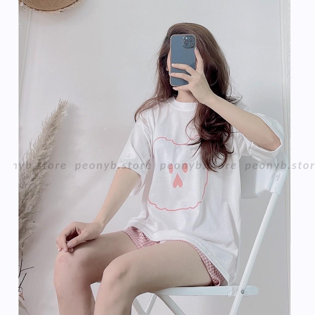 Set Nữ Cộc Gấu Short Caro - Rere.Store - Bộ Áo phông thun cộc tay, quần đùi suông cá tính