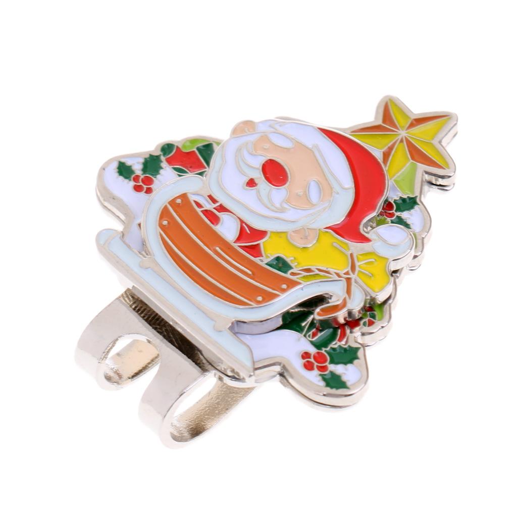 Quality Alloy Santa Claus Pattern Magnetic Hat Clip Golf Ball Marker Fit For Cap Visor Golfer Gift