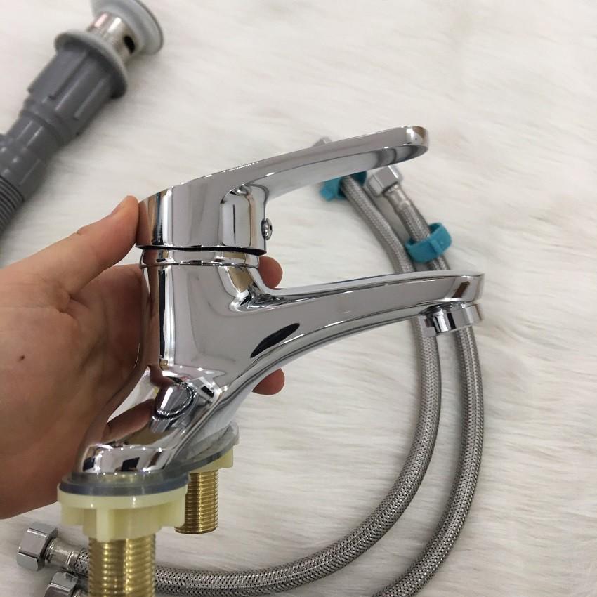 Vòi chậu nóng lạnh KOVA 01V, vòi chậu rửa mặt chất liệu đồng bảo hành 3 năm