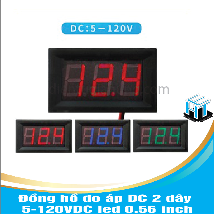 Đồng hồ đo áp DC 2 dây 5-120VDC led 0.56 inch(TÙY CHỌN MÀU TRONG PHÂN LOẠI)