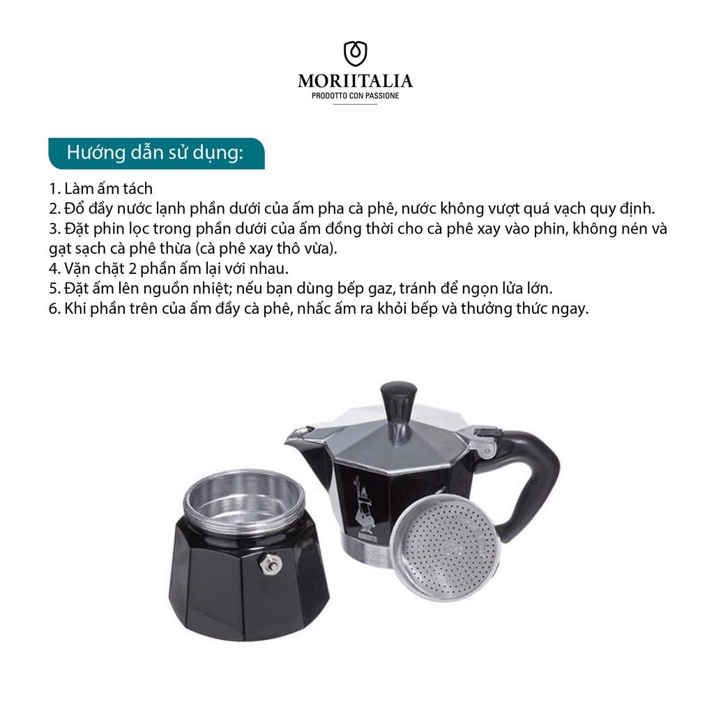 Bình pha cà phê Bialetti Moka 3 cup màu đen sang trọng tiện lợi 0004952