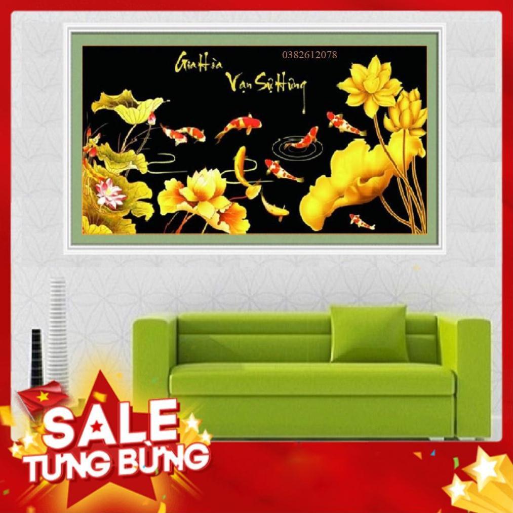 TRANH ĐÍNH ĐÁ GIA HÒA VẠN SỰ HƯNG TRANH CHƯA ĐÍNH KT 105*50CM
